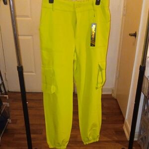 Bright Olive Green Cargo Pants